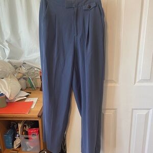 Madewell Women's Blue Trousers (High Rise Rosedale Pant)